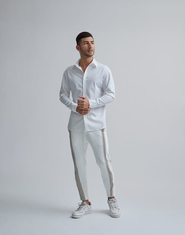 CRONOS BLACK STRETCH SHIRT【WHITE/BLACK】