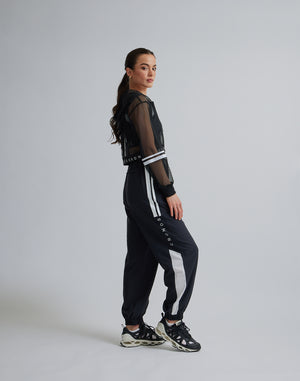 CRONOS WOMEN SPORTS MESH BRA【BLACK×WHITE】
