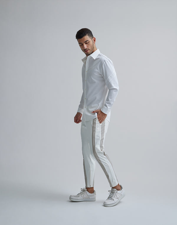 CRONOS BLACK STRETCH SHIRT【WHITE/BLACK】