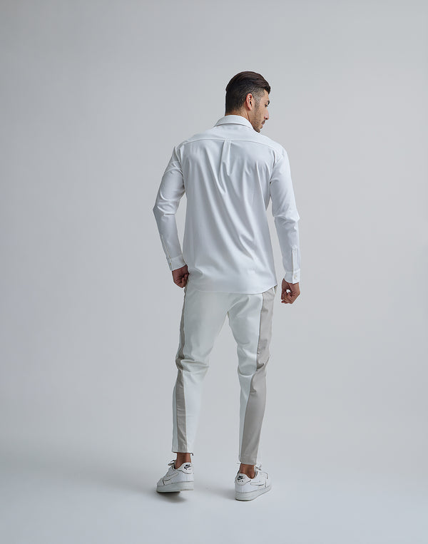 CRONOS BLACK STRETCH SHIRT【WHITE/BLACK】