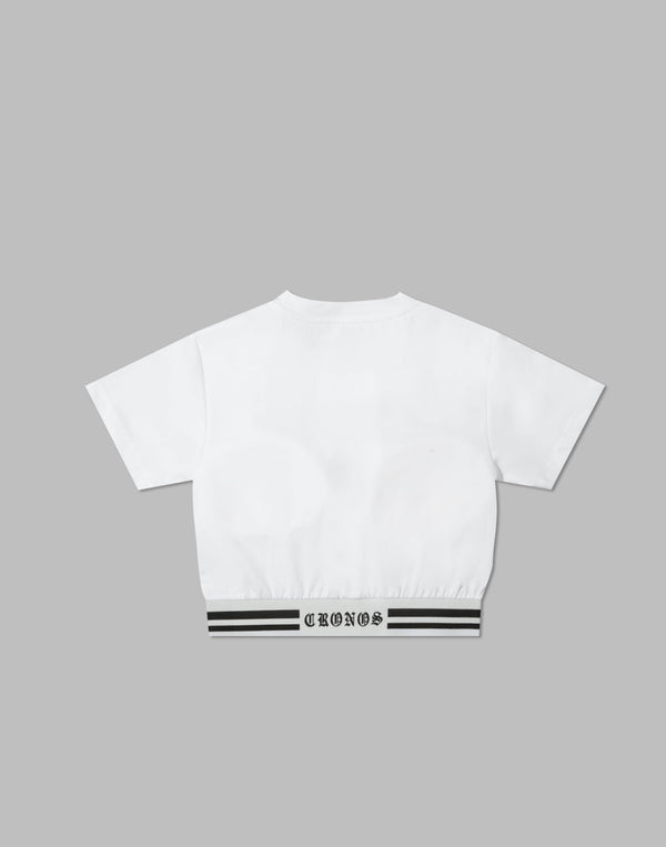 CRONOS WOMEN BLACK LETTER T-SHIRTS【WHITE】