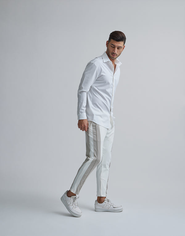 CRONOS BLACK STRETCH SHIRT【WHITE/BLACK】