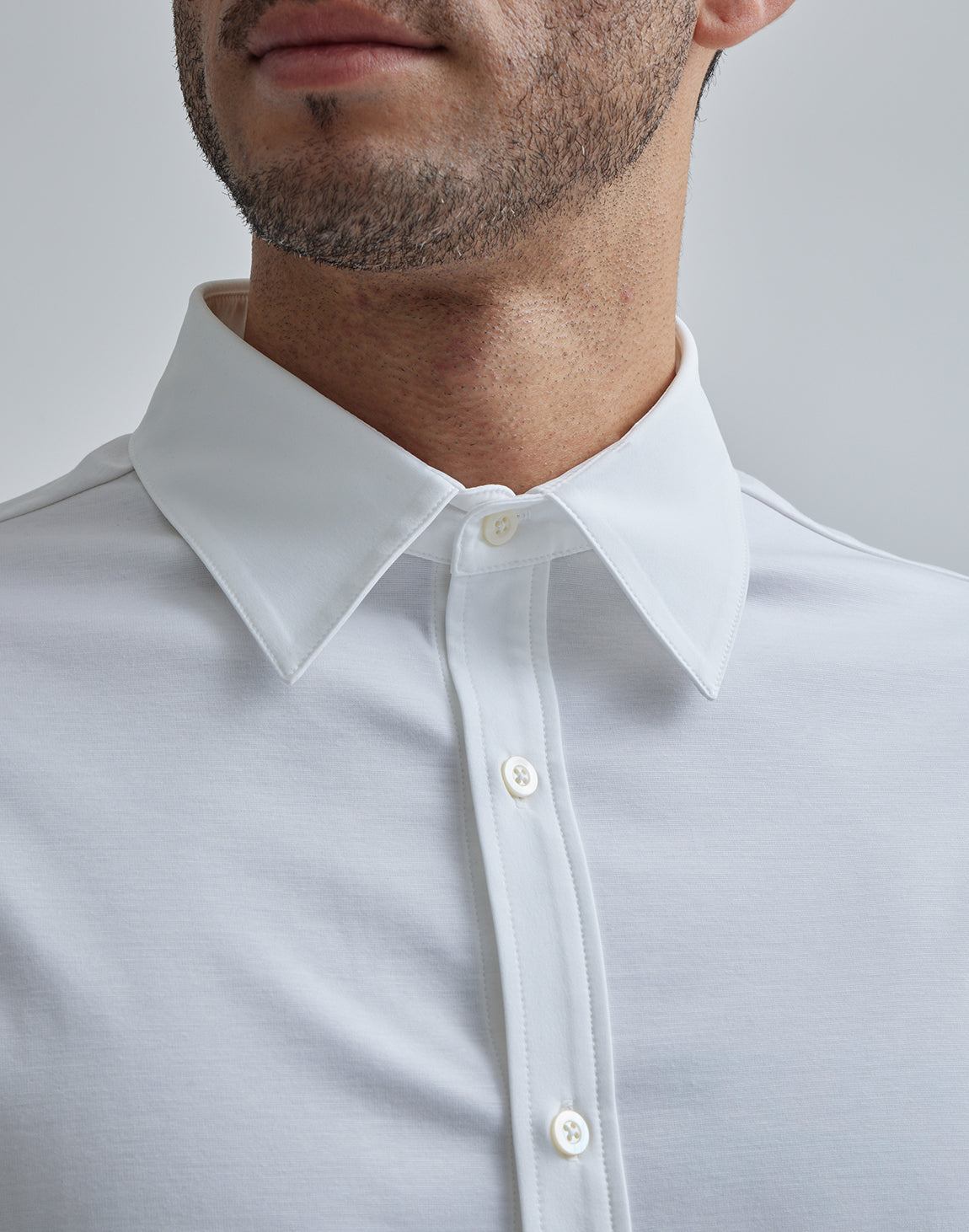 CRONOS BLACK STRETCH SHIRT【WHITE/BLACK】