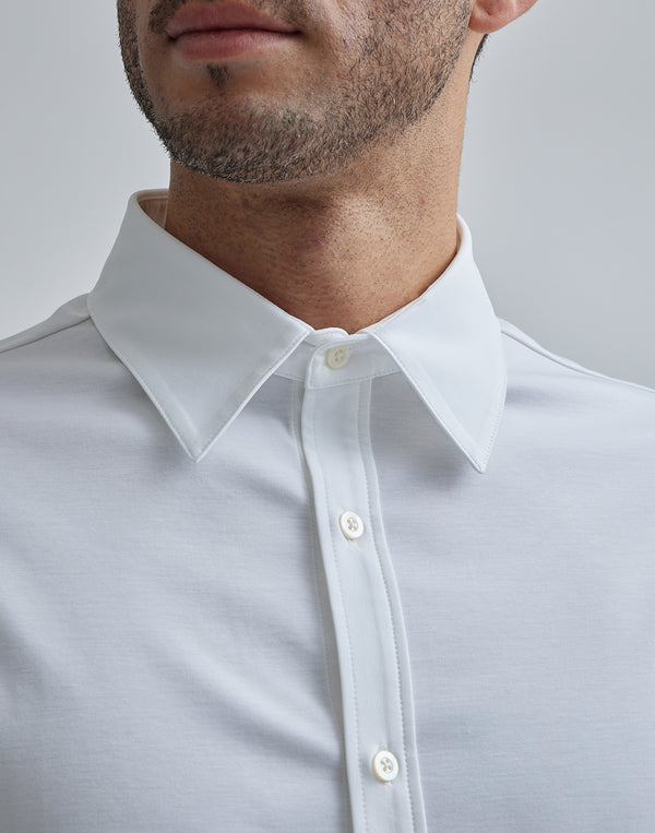 CRONOS BLACK STRETCH SHIRT【WHITE/BLACK】