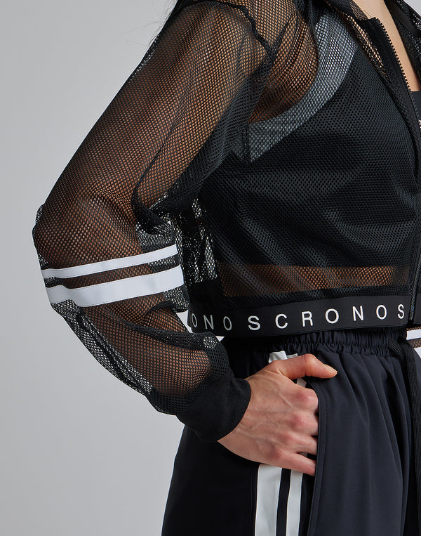 CRONOS WOMEN MESH ZIP HOODY [WHITE]