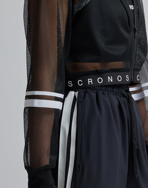 CRONOS WOMEN MESH ZIP HOODY [WHITE]