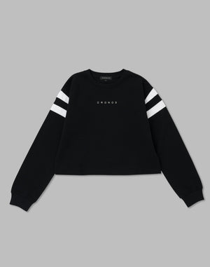 CRONOS WOMEN DIAGONAL LINE LONGSLEEVE【BLACK】