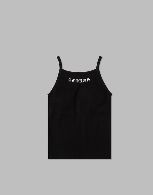 CRONOS WOMEN BLACK LETTER TANKTOP【BLACK】
