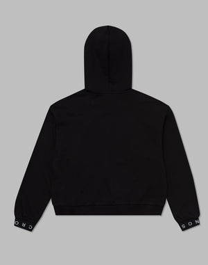 CRONOS WOMEN LOGO JACQUARD HOODIE [BLACK]