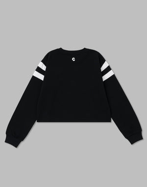 CRONOS WOMEN DIAGONAL LINE LONGSLEEVE【BLACK】