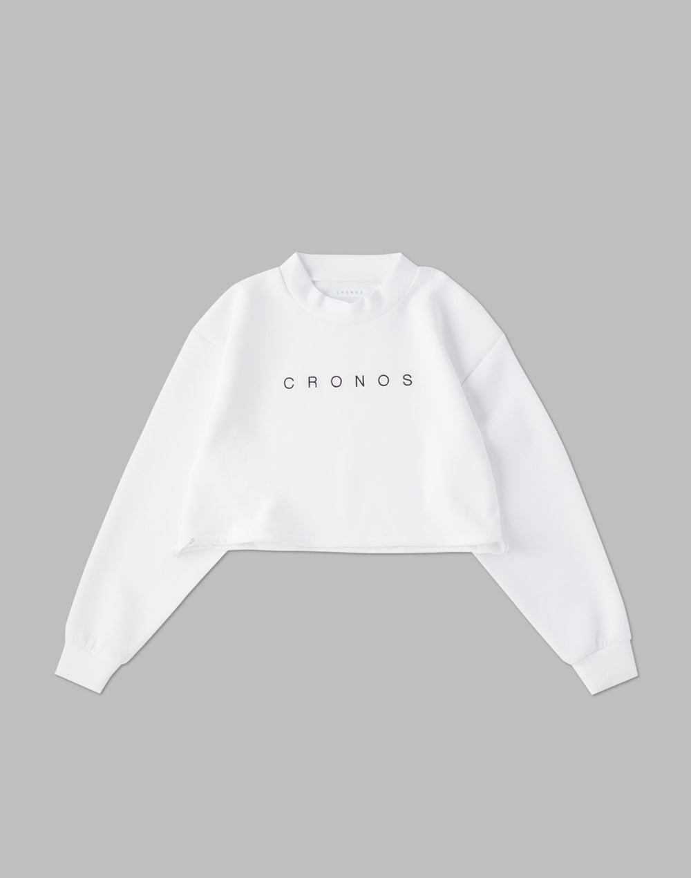 CRONOS 女款高領短版運動上衣 [白色]