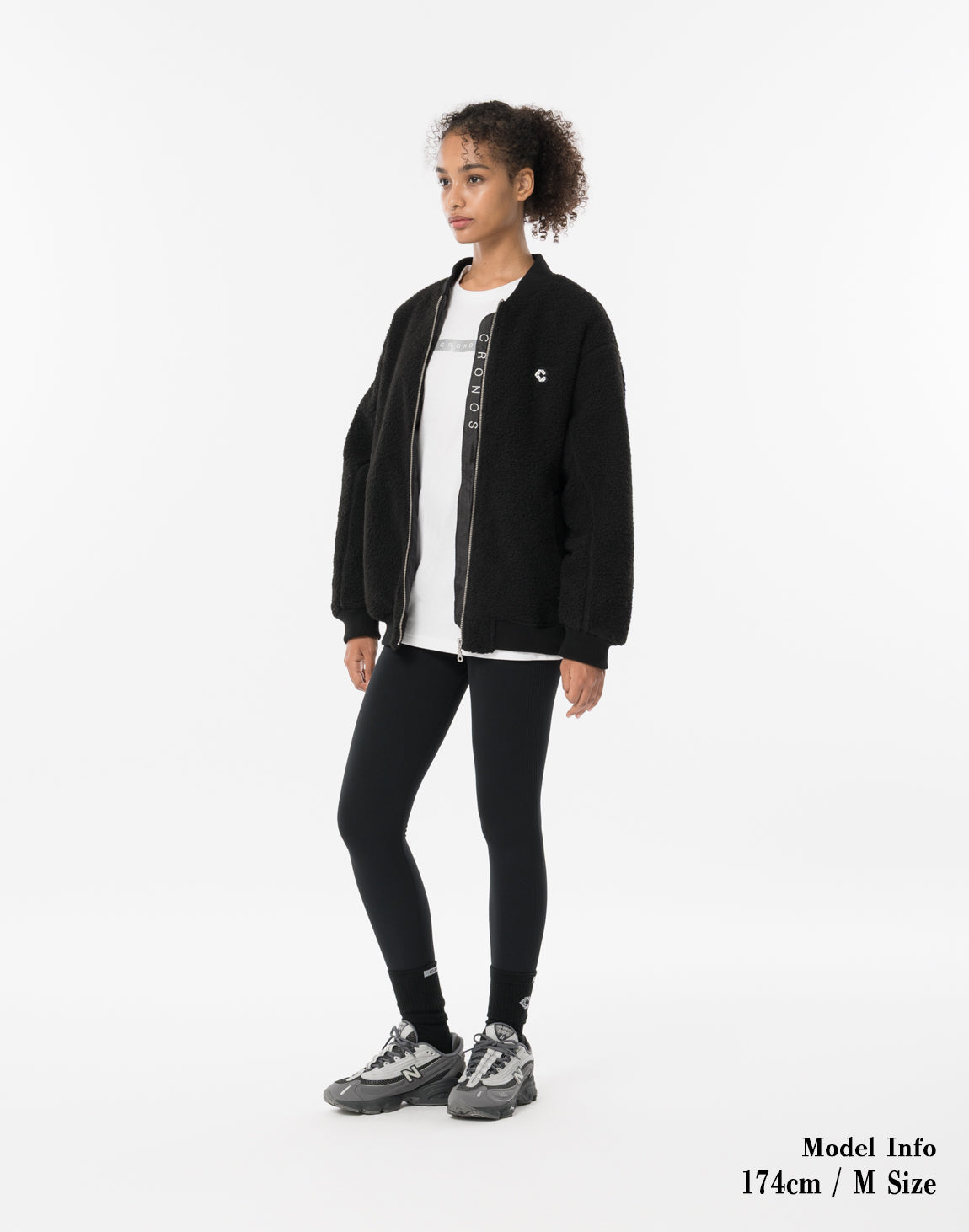 CRONOS WOMEN Oversized Boa MA-1【BLACK】