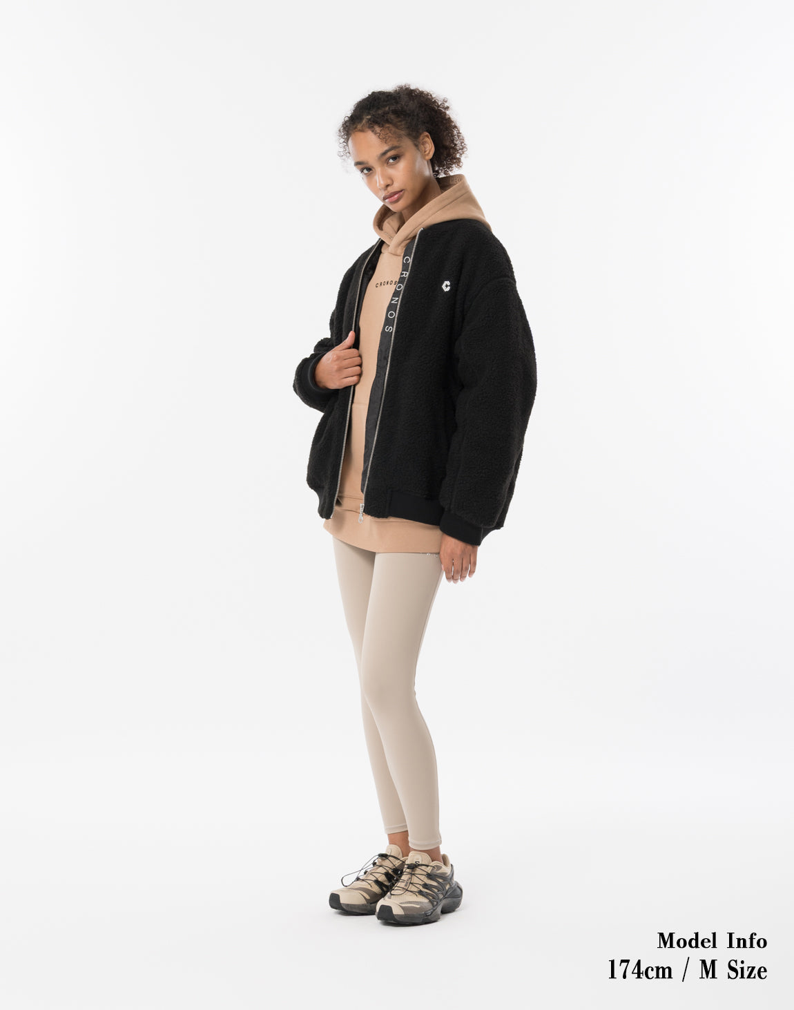 CRONOS WOMEN Oversized Boa MA-1【BLACK】
