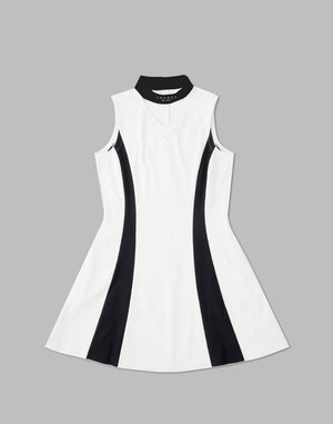 CRONOS BLACK LINE DRESS [WHITE]