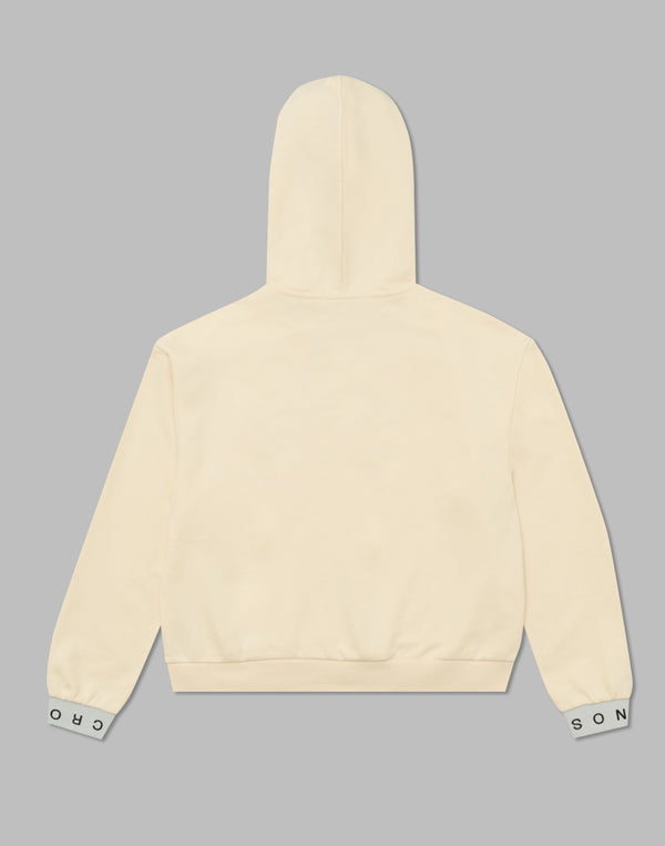 CRONOS WOMEN LOGO JACQUARD HOODIE [CREAM]
