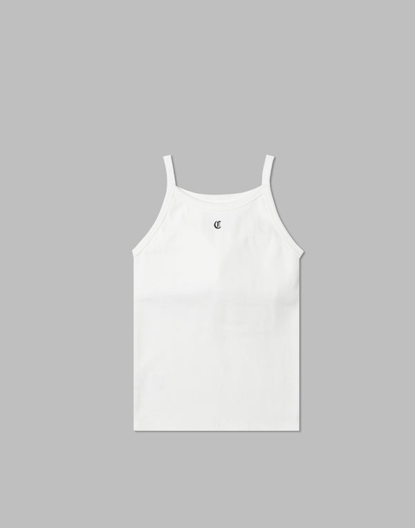 CRONOS WOMEN BLACK LETTER TANKTOP【WHITE】