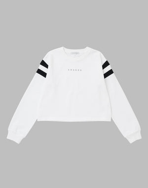 CRONOS WOMEN DIAGONAL LINE LONGSLEEVE【WHITE】