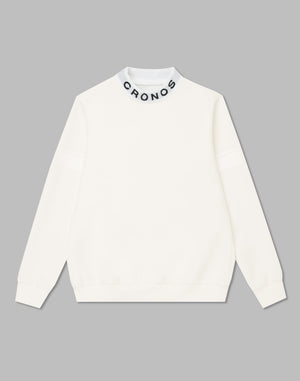 CRONOS BLACK MOCK NECK PULLOVER【WHITE】
