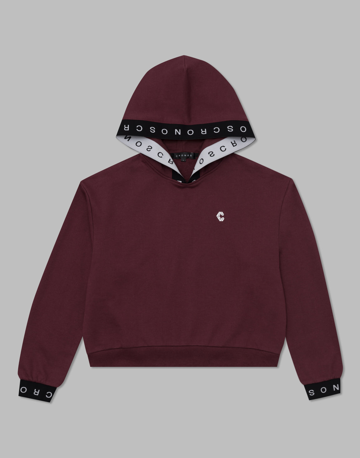 CRONOS WOMEN LOGO JACQUARD HOODIE [BORDEAUX]