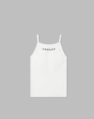 CRONOS WOMEN BLACK LETTER TANKTOP【WHITE】