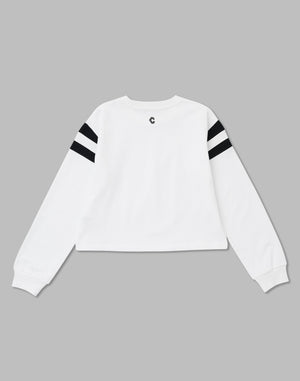 CRONOS WOMEN DIAGONAL LINE LONGSLEEVE【WHITE】