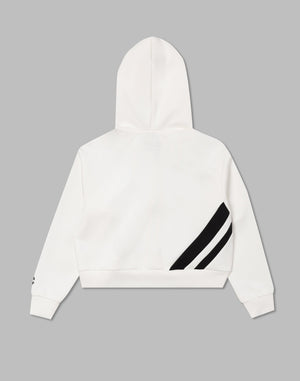 CRONOS WOMEN EMBROIDERY ZIP HOODY [WHITE]