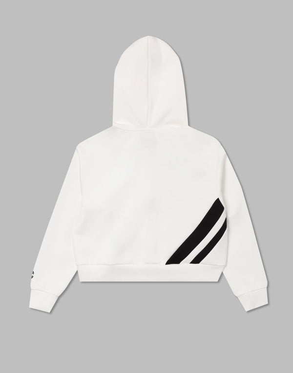 CRONOS WOMEN EMBROIDERY ZIP HOODY [WHITE]
