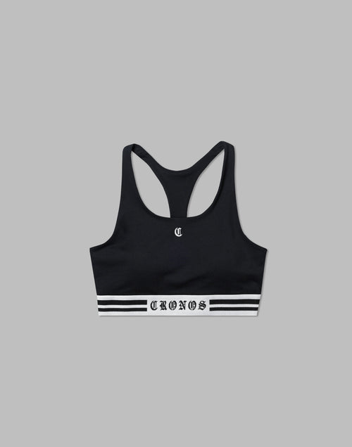 CRONOS WOMEN BLACK LETTER BRA【BLACK×WHITE】