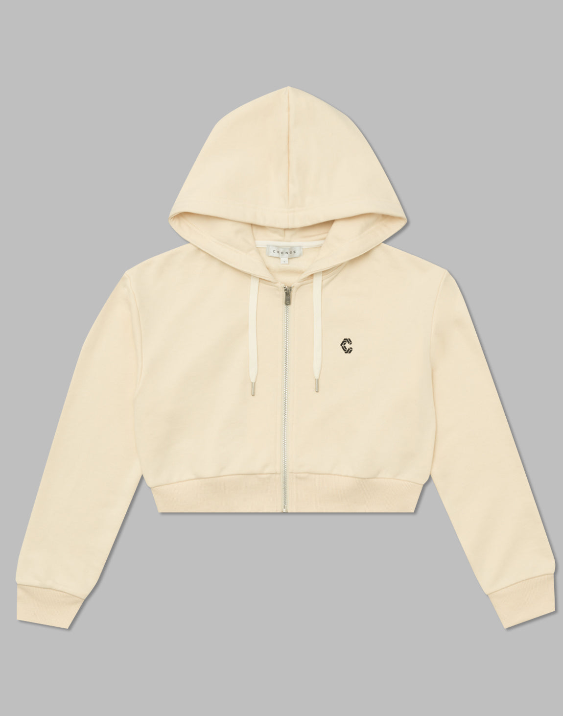 CRONOS WOMEN COLLEGE LOGO SHORT HOODIE【CREAM】 – クロノス CRONOS Official Store