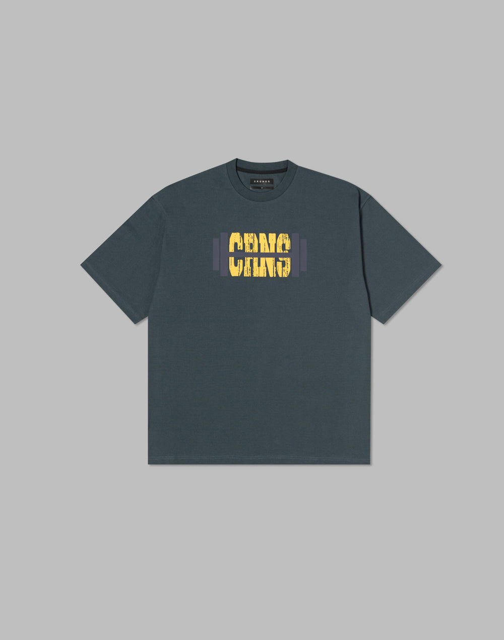 CRONOS DUMBBELL MOTIF PRINT T-SHIRT【S.NAVY】