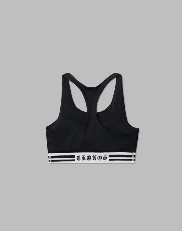 CRONOS WOMEN BLACK LETTER BRA【BLACK×WHITE】