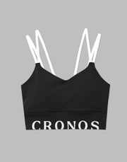 CRONOS WOMEN CROSS 2STRAP BRA【BLACK】