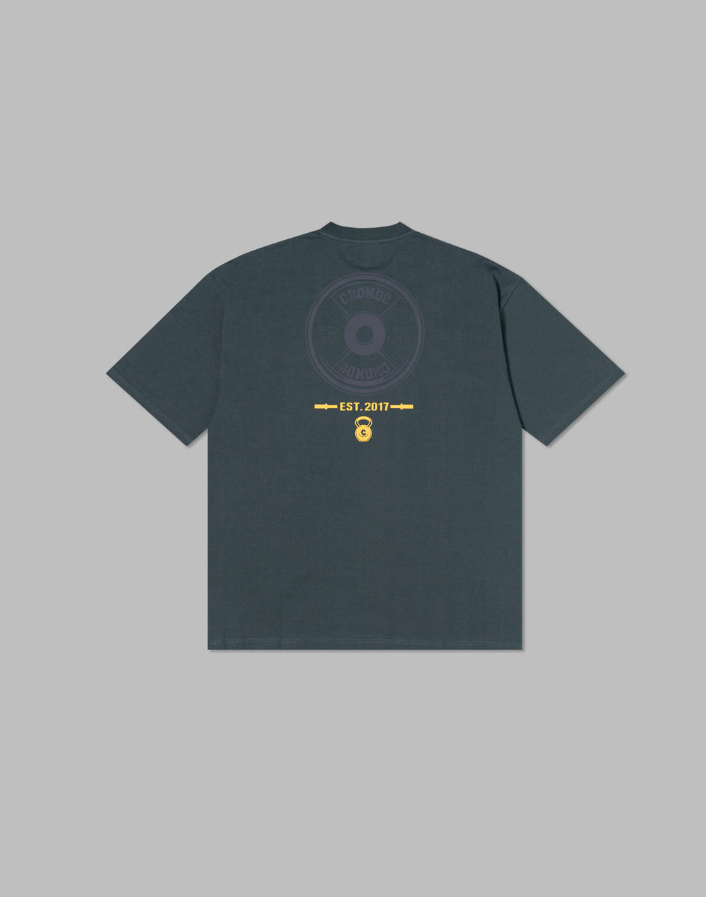 CRONOS DUMBBELL MOTIF PRINT T-SHIRT【S.NAVY】