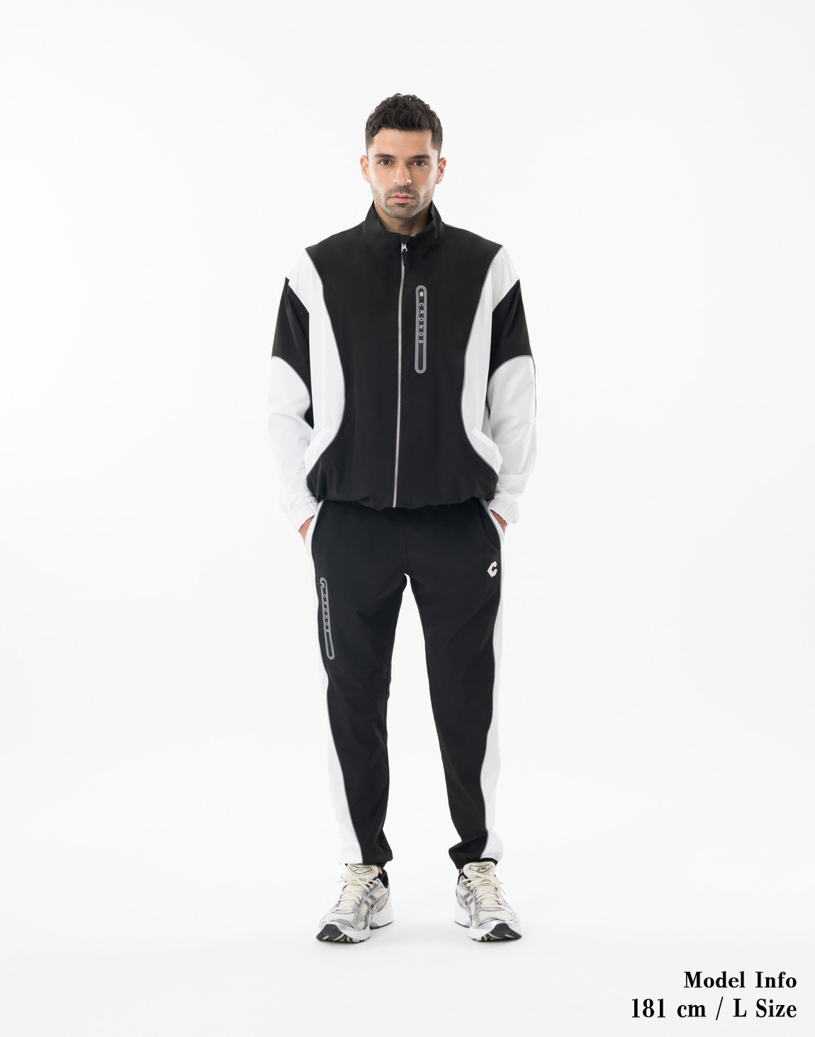 CRONOS ブラック/ホワイト ジャケット CRONOS BLACK STRIPED JACKET【BLACK×WHITE】