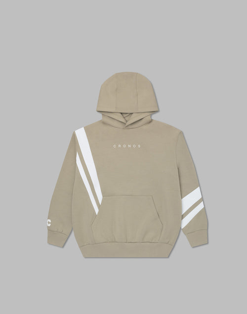 CRONOS ALTERNATING PANELS HOODIE【GREIGE】