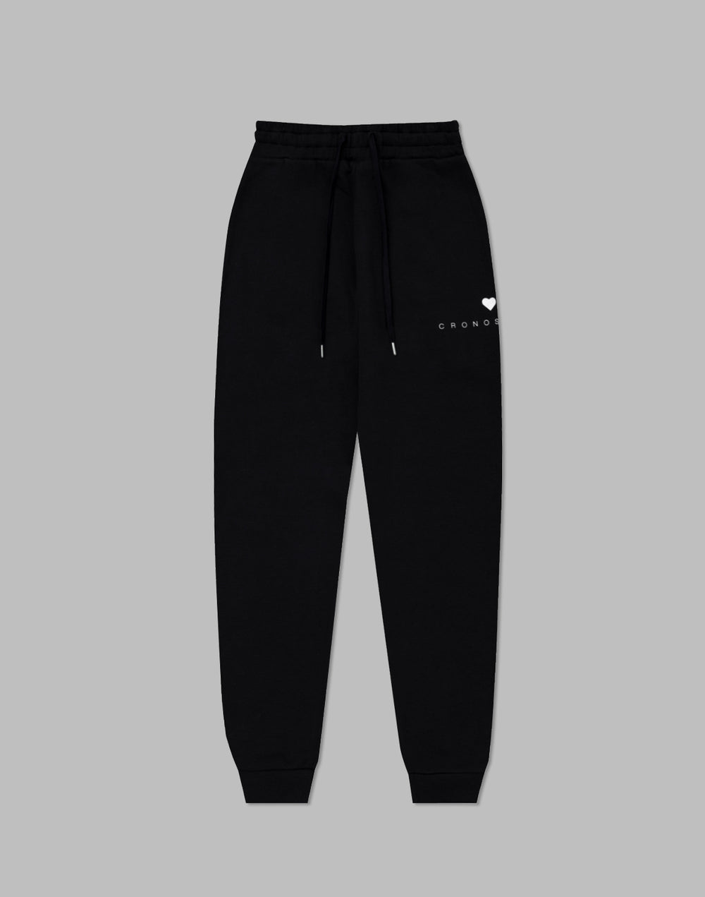 CRONOS WOMEN HEART LOGO SWEAT PANTS【BLACK】