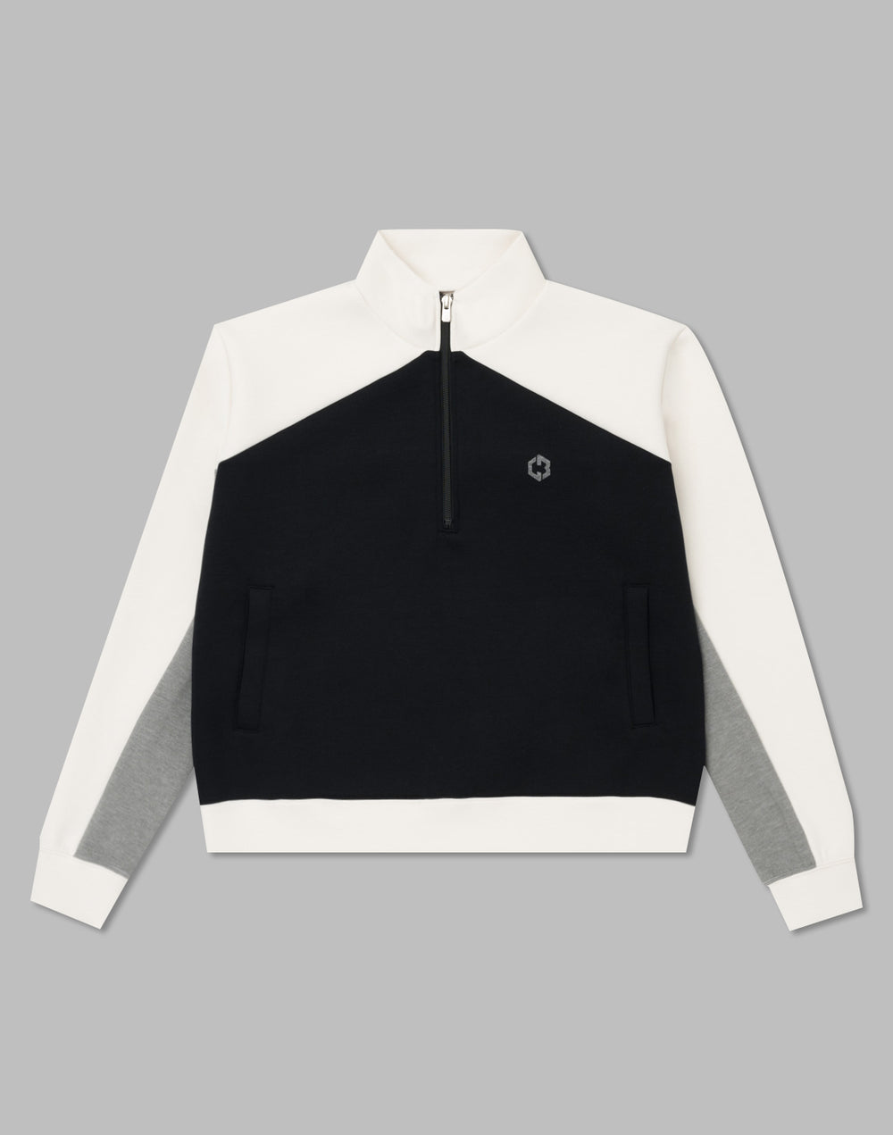 CRONOS BLACK COLOR-BLOCK DESIGN HALF-ZIP [BLACK]
