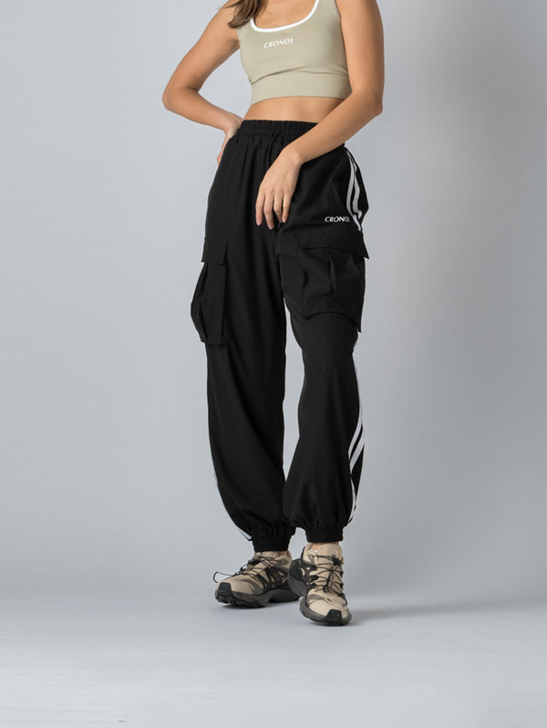CRONOS WOMEN NYLON STRETCH CARGO【BLACK】