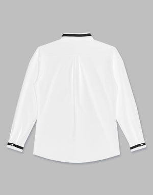 CRONOS BLACK SWITHED COLLAR STRETCH SHIRTS