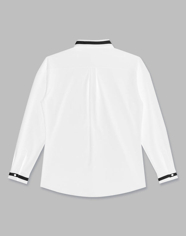 CRONOS BLACK SWITHED COLLAR STRETCH SHIRTS