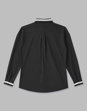 CRONOS BLACK SWITHED COLLAR STRETCH SHIRTS