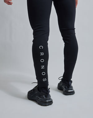 CRONOS 小牛皮 LOGO 褲子 [黑色]
