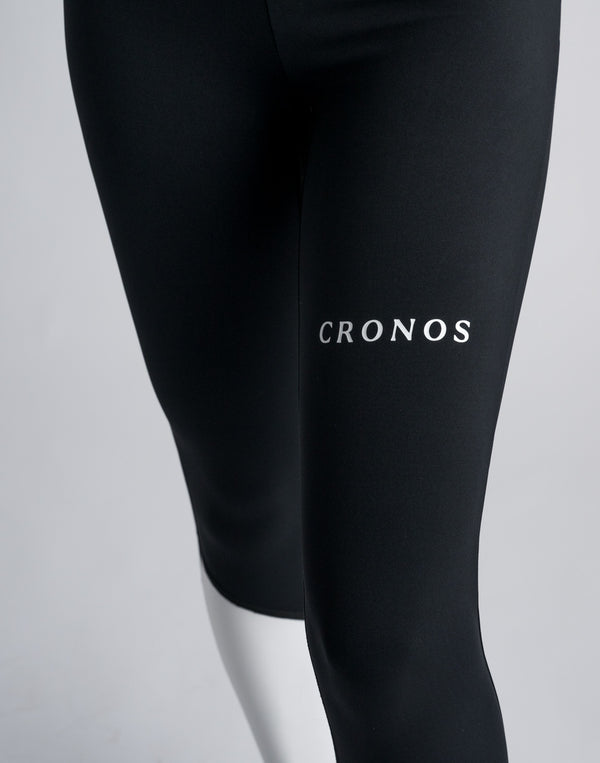 CRONOS WOMEN SWITCHED LOGO LEGGINGS【BROWN】