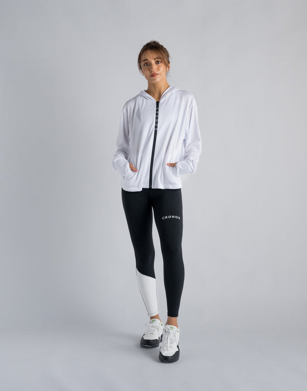 CRONOS WOMEN OUTDOOR UV CUT HOODIE [WHITE]