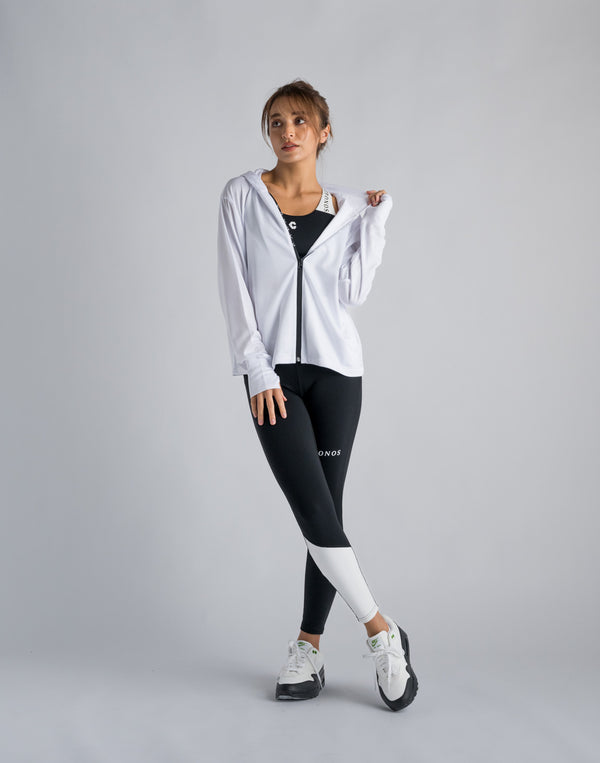 CRONOS WOMEN OUTDOOR UV CUT HOODIE [WHITE]