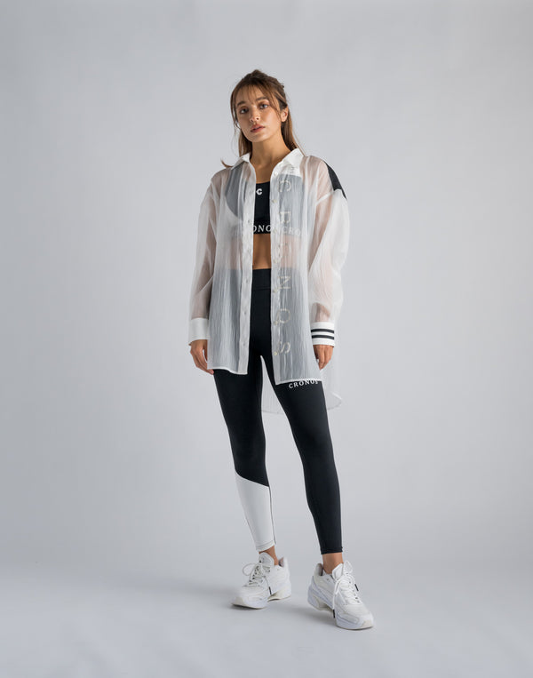 CRONOS WOMEN SHEER SHIRTS [WHITE]