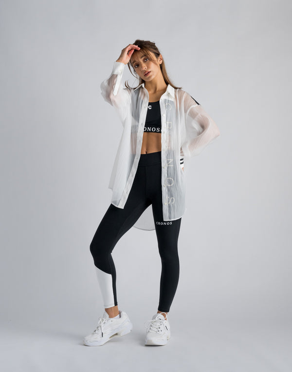CRONOS WOMEN SHEER SHIRTS [WHITE]