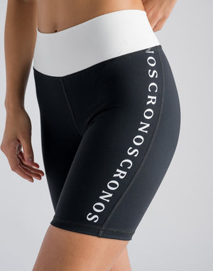 CRONOS WOMEN SWITCHED LOGO SHORT LEGGINGS【BROWN】