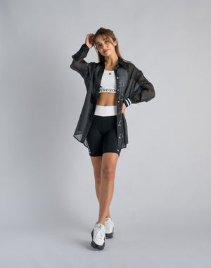 CRONOS WOMEN SHEER SHIRTS [BLACK]