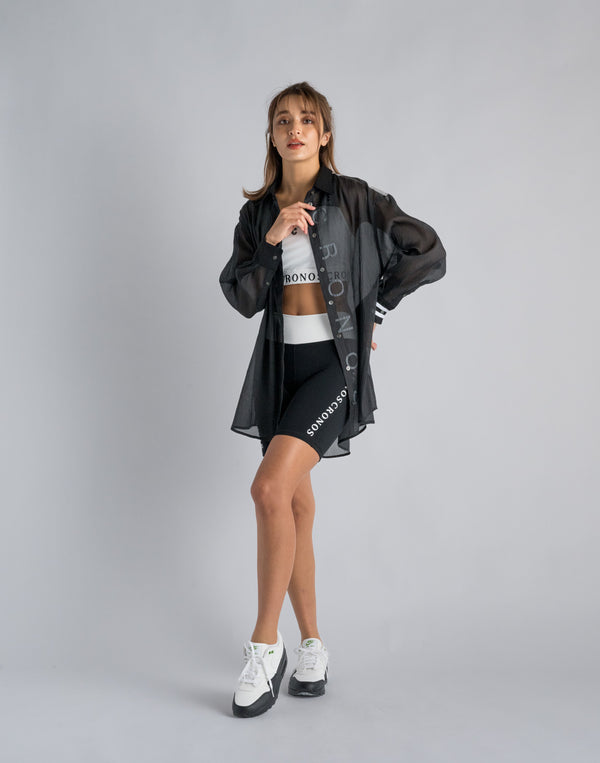 CRONOS WOMEN SHEER SHIRTS [BLACK]
